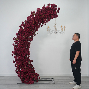 DKB Hot Selling Artificial Silk <b>Flower</b> Horn Arch Decoration Eco-Friendly Customizable Size for Wedding Event Backdrop Decoration - Product Image 2