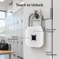 Cadenas de sécurité intelligent Wi-Fi à empreinte digitale, étanche, en acier inoxydable, pour portes en bois/verre, avec accès cloud, idéal pour les voyages