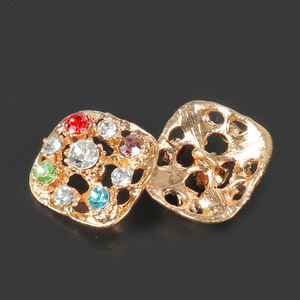 Nuevo Botón de cristal personalizado cubre Botón de cuello Clip gemelos cristales broche ajuste camisa estándar joyería botones - Product Image 5