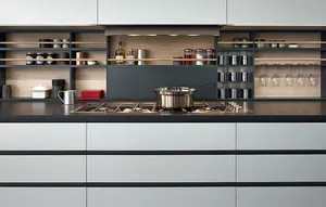2021 Dorene الحديثة تصميم جديد تهتز الشاشة نمط احباط الساخنة خزانة مطبخ مصنوعة من الكلوريد متعدد الفينيل