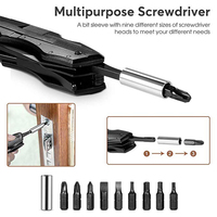 Pince Multitool Bochen 18-en-1 Noire Résistante à la Corrosion, Couteau Pliant Portable, Kit d'Outils de Camping Multifonction avec Pochette