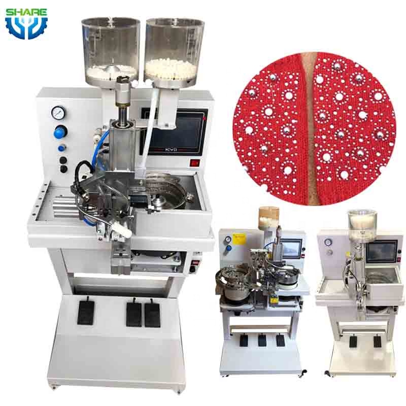 Автоматическое компьютеризированное устройство для прикрепления бусин с двойной головкой, аппарат для фиксации бусин и жемчужин, аппарат для фиксации бусин