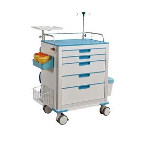 Swiss Franc Emergency Trolley RT-054 5 Drawer Mobile Resuscitation Cart For Hospital Operating Room Use - Product Image 1