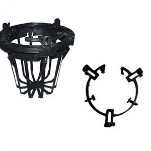 Petits pots de fleurs d'extérieur en plastique PP noir, durables, écologiques, en forme de pilier - Product Image 1