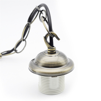 Vintage E27/E26 Lampe Base Rose Chaîne Lustre Pendentif Plafonnier Ampoule Lampe Prise Raccord pour Rétro Incandescent