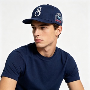 <b>Navy</b> Blue Custom 5-Panel Flat Brim Gorras Sports Cap Logo Baseball Snapback <b>Hat</b> Fitted Caps for Men Common Image - Product Image 3