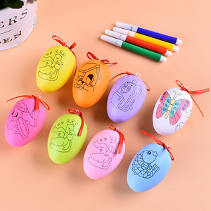 Œufs <span class=keywords><strong>de</strong></span> Pâques en plastique à peindre soi-même JIN PENG, 28 pièces avec stylos <span class=keywords><strong>de</strong></span> couleur pour enfants, activités artistiques, cadeaux <span class=keywords><strong>de</strong></span> fête, chasse aux œufs, décoration - Product Image 2