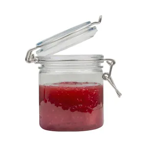 Clip Top Airtight Transparent 300ml Jam Sauce Small Plastic Containers With Lids For Food