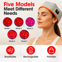 Casque de massage du cuir chevelu sans fil Gymmax avec 120 LED à lumière rouge, chapeau de soin capillaire rechargeable par USB, appareil portable pour le soin du cuir chevelu à domicile