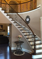Escalier en colimaçon en acier personnalisé HZ avec rampes en fer forgé, escalier moderne pour usage intérieur, installation DIY
