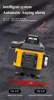 Niveau laser vert rechargeable à lignes croisées avec base magnétique et auto-nivellement électronique pour usage industriel, bricolage, cloisons sèches et domestique
