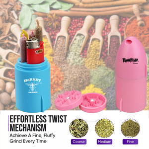 HoneyPuff Manual Spice <b>Grinder</b> Pink 4-Piece Plastic HP020 Durable Efficient Grinding With Storage Case - Product Image 5