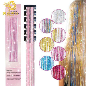 Glitter 24 pollici confezione 12 pezzi Clip in capelli Tinsel <span class=keywords><strong>extension</strong></span> fata accessori per capelli Kit per donne ragazze bambini - Product Image 1
