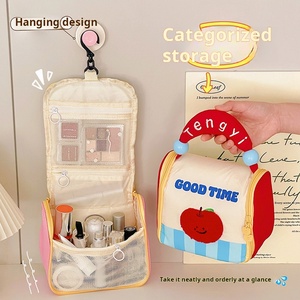 Sac de maquillage en toile imperméable mignon et portable, multicolore, grande capacité, idéal pour les cosmétiques de voyage - Product Image 4