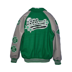 Veste universitaire vintage sur mesure pour adultes et jeunes manches en cuir blanc et corps en laine noire manches en cuir blanc pour l'hiver - Product Image 1