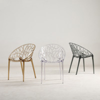 Restaurant Salle À Manger Chaise Transparent Empilable En Plastique Nouveau Design Sans Bras Italien Minimaliste Moderne Moderne Meubles Support