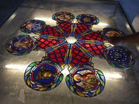 Conception personnalisée, divers motifs, vitraux pour églises, fenêtres en verre coloré