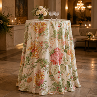 Nappe de table ronde en polyester à motif floral personnalisé pour événements extérieurs et location de fêtes – Vente en gros