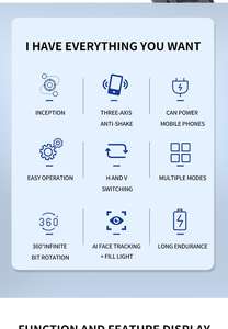 F10pro Max 3 para Axis Handheld Gimbal <span class=keywords><strong>Estabilizador</strong></span> 360 grados Smart Selfie Stick Anti-Shake Live Streaming Video Shoot Características - Product Image 5