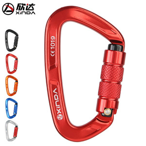 Xinda Carabiner D-Shape Aluminum Alloy <b>Locking</b> Safety Hook For Climbing Rappelling Outdoor Use - Product Image 2