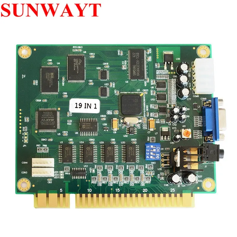 บอร์ดเกมมัลติเกมแบบแนวนอน19ใน1,บอร์ด PCB สำหรับวิดีโอเกม Jamma