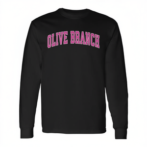 Olive Branch Mississippi Ms Vintage Sports Pink Design T-shirt à manches longues de qualité supérieure - Product Image 2