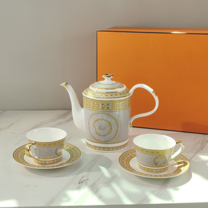 Ensemble de café et de thé en céramique dorée de luxe nordique, best-seller, décoration d'intérieur pour le thé de l'après-midi - Product Image 4
