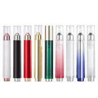 Vente en gros de flacons de sérum sans air de luxe en argent de 5 ml, 10 ml, 15 ml, emballages cosmétiques, tubes vides pour crème pour les yeux, flacons en plastique AS, flacons seringues