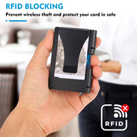 Porte-cartes de crédit en fibre de carbone avec blocage RFID avec pince à billets.