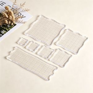 Manche de tampon en acrylique avec grille de positionnement, personnalisable, accessoires d'outils d'artisanat - Product Image 1