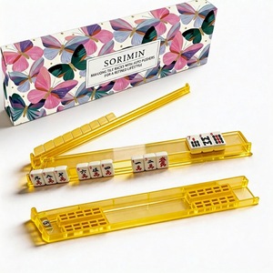4 Piezas de Soportes Plegables de Plástico para Mahjong, Caja de Almacenamiento con Impresión Personalizada, Portátiles, para Fichas de Mahjong Americano, Accesorios - Product Image 4