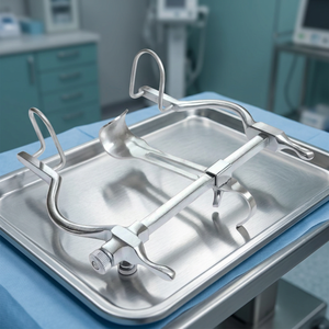 Glissière réglable en acier inoxydable pour table d'examen gynécologique, ensemble d'instruments manuels certifié CE pour chirurgie générale - Product Image 3