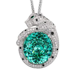 New <b>Hot</b> Sale Zhuang Shengsheng Jewelry Simulation Bird's Nest Chopala Green Retro Leopard Pendant Necklace Main Stone <b>18</b>*20 - Product Image 5