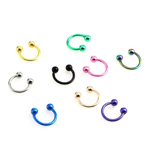 Wholesale Stainless Steel Eyebrow Nail Golden Titanium Steel Eyebrow Nail C Shaped Breast Ring Nose Ring