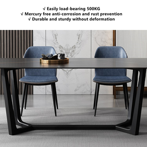 Table à manger italienne moderne de haute qualité, durable, anti-corrosion, sans mercure, avec plateau en dalle de roche de 12 mm - Product Image 2