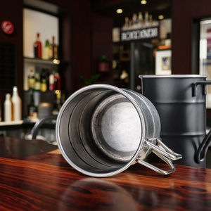 RVS drinkgerei retro oude koffie waterbeker industriële stijl olievat mok outdoor camping picknick biermok - Product Image 3