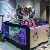 Máquina recreativa de robots de combate interactivos con control remoto, operada con monedas, con rotación y ataque, para boxeo y lucha.