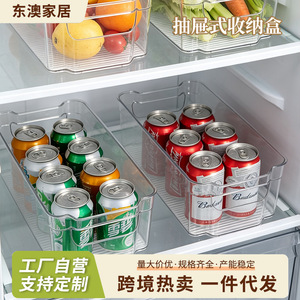 Transparent Refrigerator <b>Drawer</b> <b>Storage</b> <b>Box</b> Rectangle With Handle Large Capacity Food <b>Storage</b> Organizer - Product Image 3