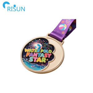 Médailles de <span class=keywords><strong>trophée</strong></span> <span class=keywords><strong>d</strong></span>'équipe personnalisées avec logo sur mesure, pour le jeu de lancer de ballons <span class=keywords><strong>d</strong></span>'eau 3D, modèle Vega Egg Toss, avec ruban - Product Image 6