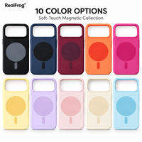 Coque de téléphone magnétique en silicone liquide pour iPhone 18 17 18 Pro Max, couleurs contrastées, antichoc, souple