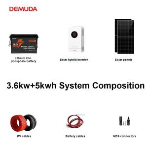 Kit de système solaire DEMUDA 3KW 3000W 3.6kw 5kwh avec onduleur, batterie au lithium, système d'énergie solaire hors réseau pour le stockage d'énergie domestique - Product Image 2
