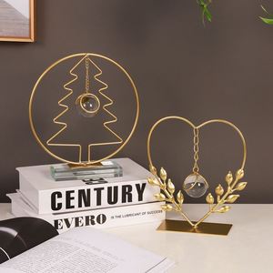 Modern Wheat Crystal Ball Ornament - Metal Desk Decor for Office Anniversary Gift Corporate Award Appreciation Present - Product Image 2