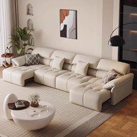 Luxuriöses Modernes Designer Echtleder-Sofa-Set Eleganter Zeitgenössischer Stil Schwamm-Sofa für Zuhause Hotel Wohnzimmer Villen