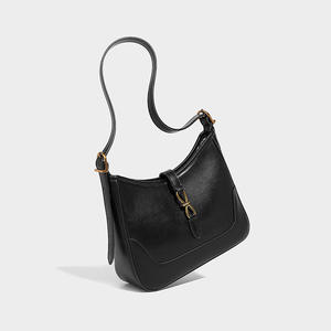 फैशन महिला कंधे बैग डिजाइन अंडरआर्म मेटल लॉक काठी बैग ठोस रंग दूत बैग पर्स हॉयो हैंडबैग y2k आर्म्बिट - Product Image 5