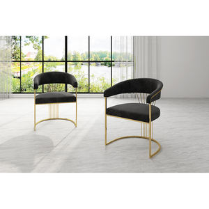 Nouveau design de <span class=keywords><strong>chaise</strong></span> rembourrée en velours <span class=keywords><strong>noir</strong></span> et métal doré de style moderne <span class=keywords><strong>chaise</strong></span> de salon <span class=keywords><strong>chaise</strong></span> de salle à manger d'appoint pour la maison hôtel - Product Image 5