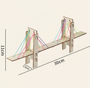 Kit de puente de cable de madera DIY para estudiantes de 5 a 13 años, unisex, experimento de física mecánica, tecnología científica - Product Image 6