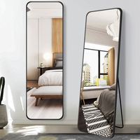 Miroir sur pied 2025 personnalisé, style nordique minimaliste, en verre doré/noir, double usage, cosmétique, moderne, pour salon, usage quotidien