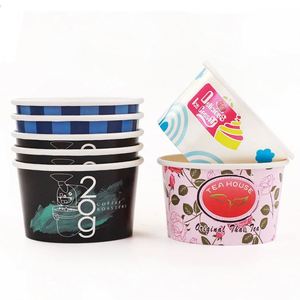 Vaso de Papel Personalizado con Logotipo, 150ml 200ml 250ml 8oz, de Grado Alimenticio, de Pared Simple, para Yogurt Congelado, Helado, para Llevar, Venta al Por Mayor - Product Image 3