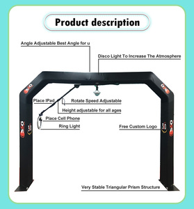 Photomaton portable <span class=keywords><strong>de</strong></span> haute qualité à 360 degrés avec éclairage annulaire et logo, toile <span class=keywords><strong>de</strong></span> fond pour photomaton, photomaton à 360 degrés pour mariage et fête - Product Image 2