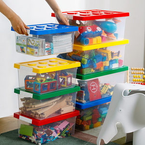 Hộp Đựng Gạch Nhựa SHIMOYAMA Cho Trẻ Em, Hộp Xếp Đồ Chơi Cỡ Trung Có Nắp Màu Xanh Lá - Product Image 4